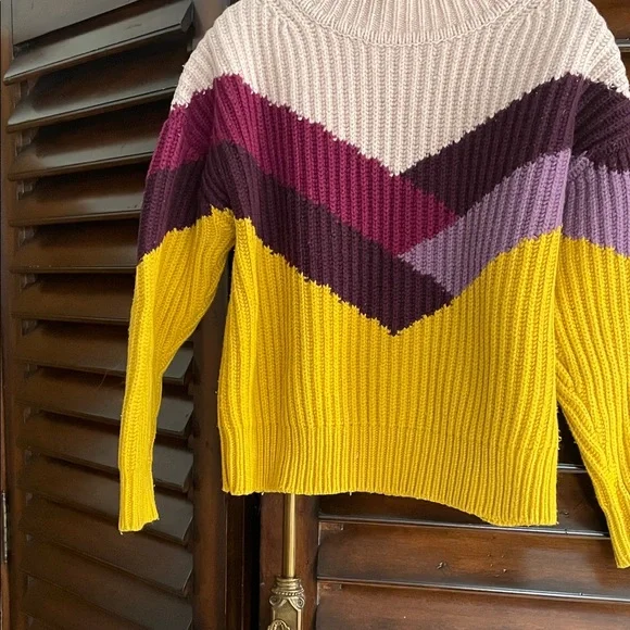 BA&SH Orlando Wool Blend Chunky Chevron Women's Sweater Small EUC RTR - Picture 6 of 9